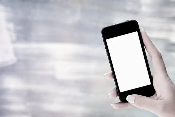 Blank Empty Screen Smartphone Human Hand — Stock Photo, Image