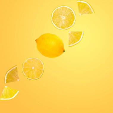 Taze limon narenciye meyvesinden yapılmış yaratıcı bir düzen