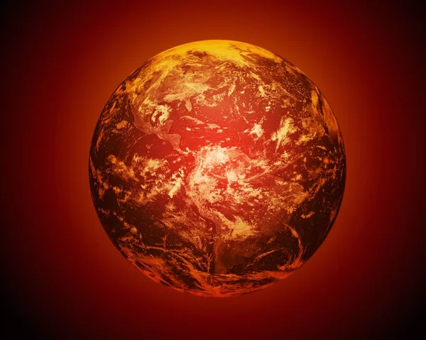 Globe Est Feu Réchauffement Climatique Température Moyenne Sur Terre Augmente — Photo