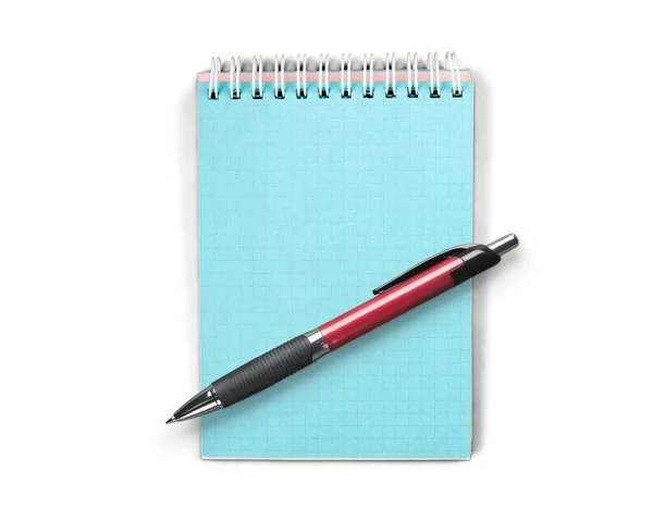 Офисная Ручка Ноутбук Белом Фоне — стоковое фото
