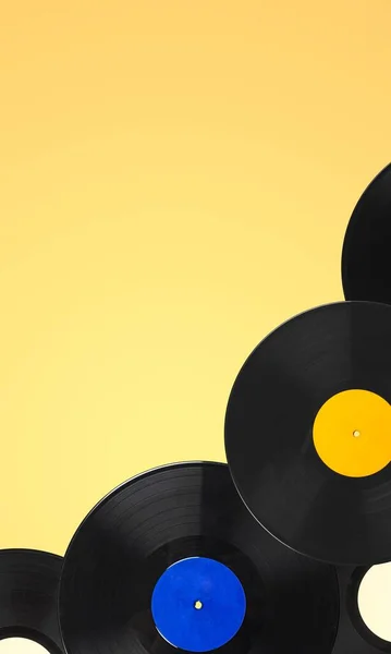 Multi Colored Vinyl Records Background Retro Music Concept — Stock Photo, Image