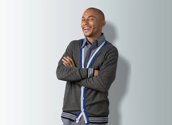 Charming Friendly Polite Guy Trendy Shirt Smiling — Stock Photo, Image