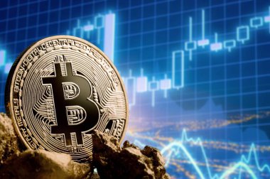 Bitcoin madencilik konsepti. Kripto para birimi ticareti ve kripto para birimi.