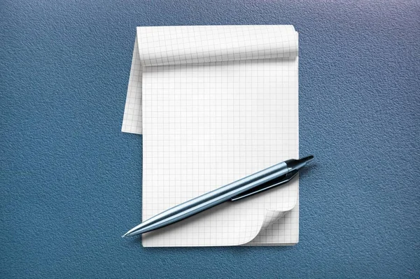 Office Pen Blank Notebook Desk — Stock Photo, Image