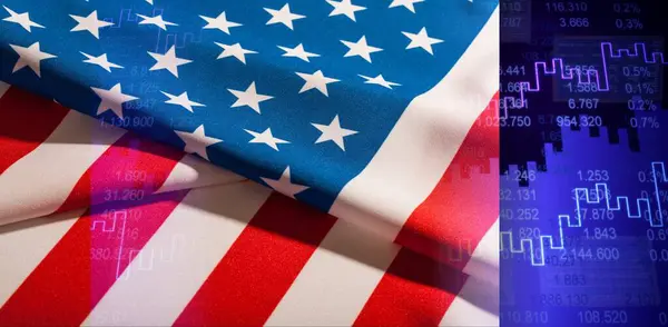 Σημαία Των Ηνωμένων Πολιτειών Της Αμερικής — Φωτογραφία Αρχείου