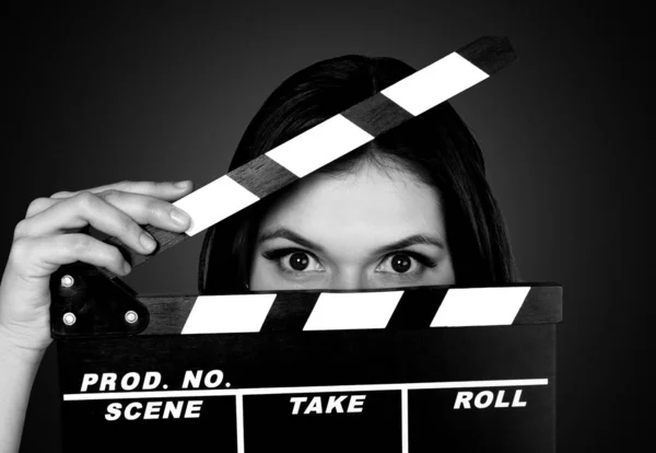 Actor Ready Ciak Cinema Scene Production Film Night — Stock Photo, Image