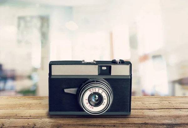 Παλιά Φωτογραφία Της Vintage Κάμερας Στο Παρασκήνιο Κοντινό Πλάνο — Φωτογραφία Αρχείου