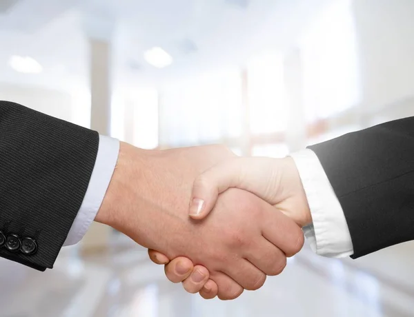 Business Handshake Conceito Parceria Segundo Plano Close — Fotografia de Stock