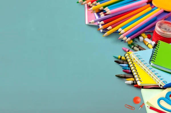 School Supplies Background Close — Stock Photo, Image