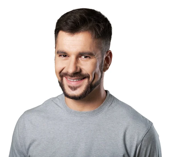 Retrato de um homem sorridente com uma camisa branca — Fotografia de Stock