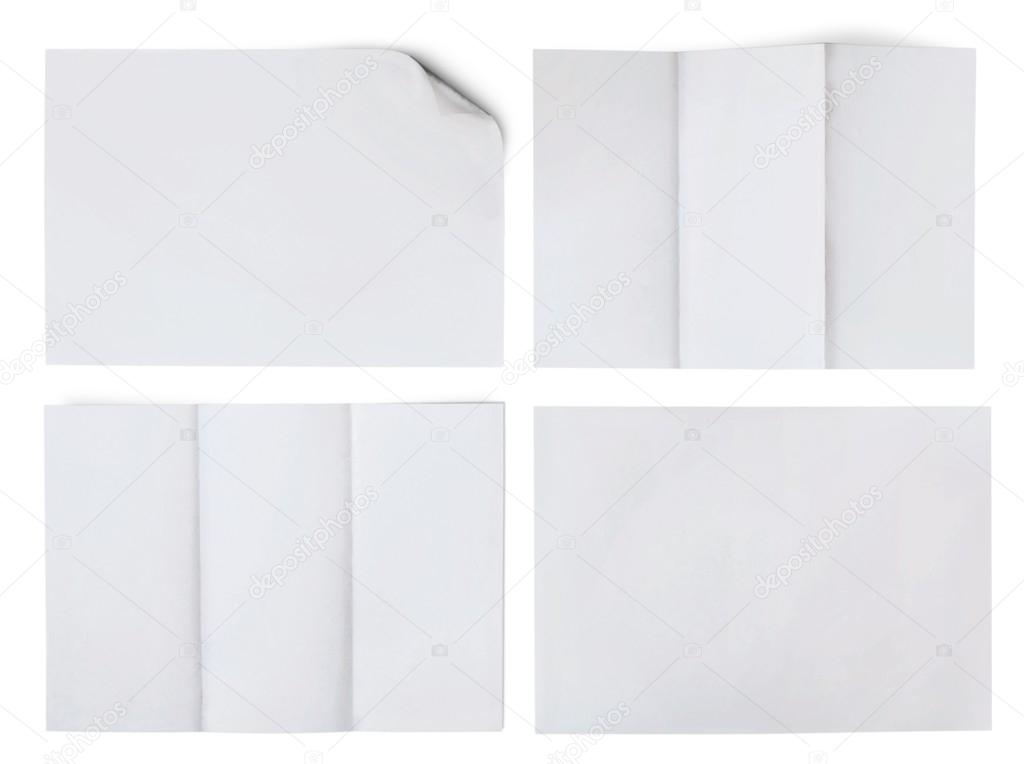 Paper. Collection of various  blank white paper on white background. each one is shot separately
