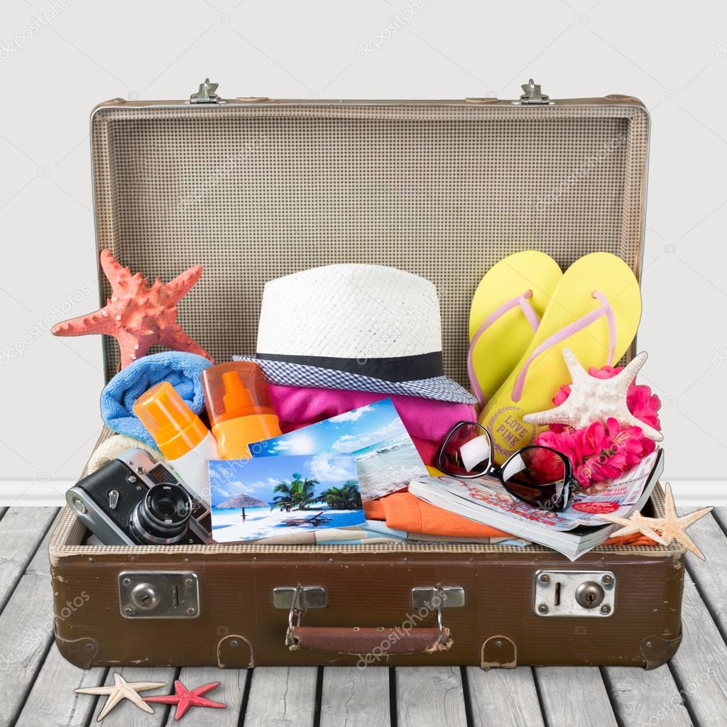 clothes in a suitcase
