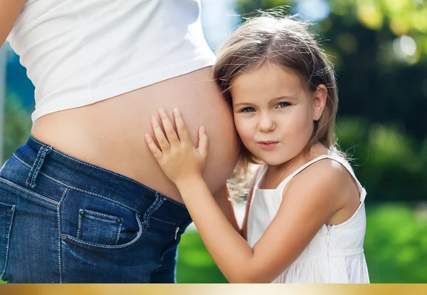 Pregnant, woman, child. — Stock Photo, Image