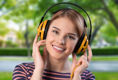 Dinleme müzik, kulaklık,.