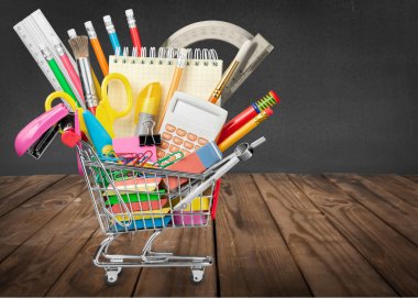 Eğitim, geri okula, alışveriş.