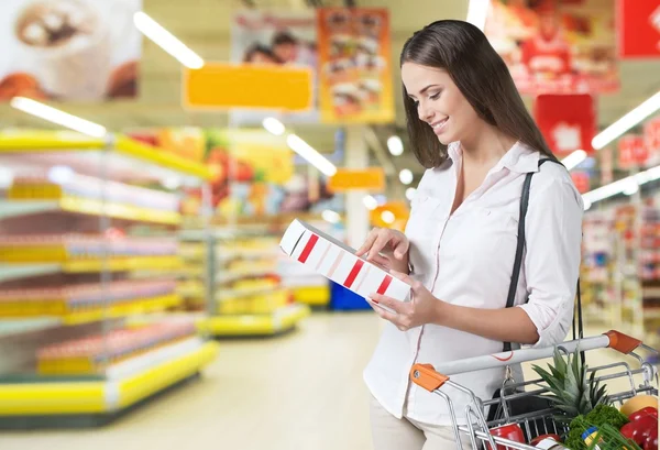 Supermarket, dagligvaror, Shopping. — Stockfoto