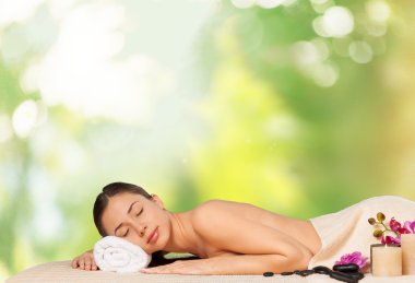 Spa, kadın, rahatlatıcı.