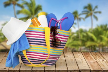 Plaj, yaz, çanta.