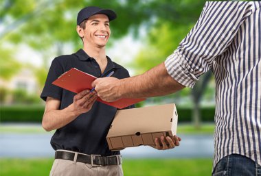 Delivering, Messenger, Delivery Person. clipart