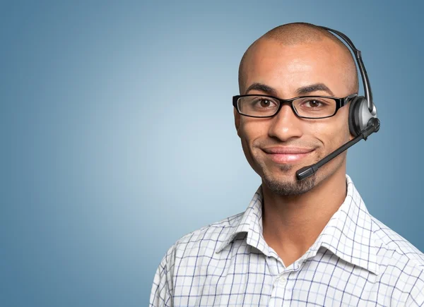 IT Support, Men, Headset. — Stock Photo, Image