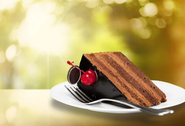 Kuchen, Schokoladentorte, Portion. — Stockfoto