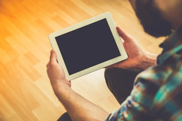 Ipad, estudante, usando . — Fotografia de Stock