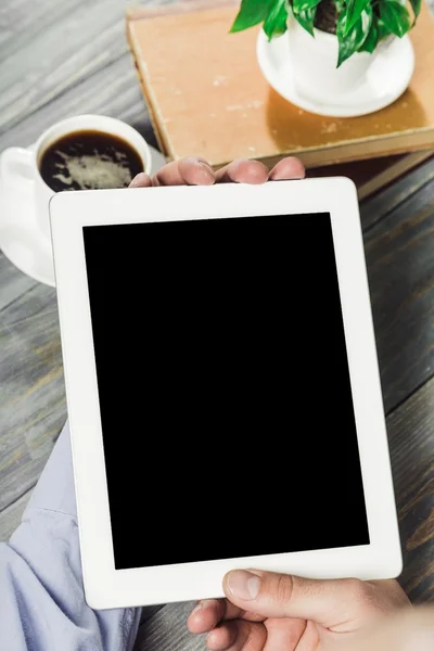 Ipad, compressa, caffè . — Foto Stock