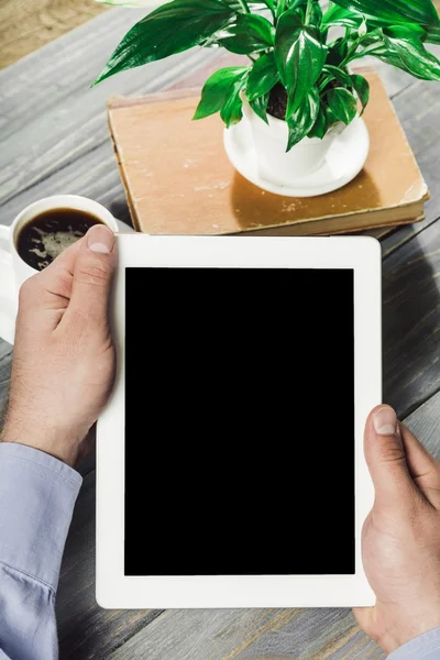 Ipad, tablet, cafe. — Stock Photo, Image