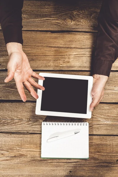 Almofada, ipad, café . — Fotografia de Stock