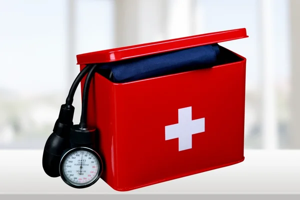 EHBO-Kit, geneeskunde, liefdadigheid en Relief Work. — Stockfoto