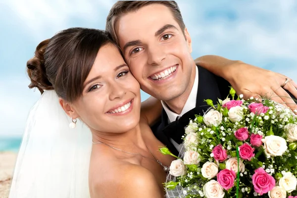 Hochzeit, braut, bräutigam. — Stockfoto