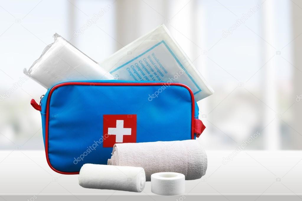 First Aid Kit, First Aid, Adhesive Bandage.