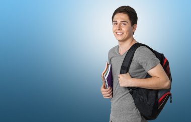 İzole öğrenci, genç,.