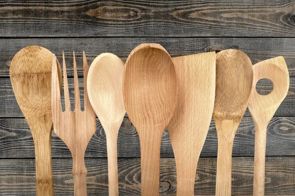 Cuchara de madera, Utensil de cocina, Utensil de cocina . — Foto de Stock