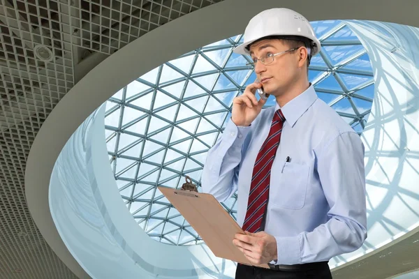 Óleo, Engenheiro, Telefone . — Fotografia de Stock