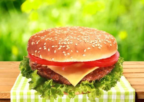 Jídlo, Hamburger, Burger. — Stock fotografie