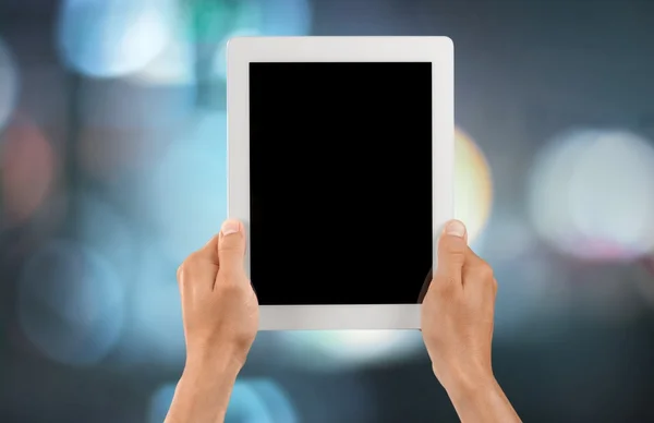 Digitální Tablet iPad, lidská ruka,. — Stock fotografie