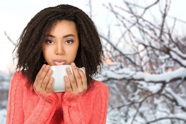 Café, chocolat chaud, hiver . — Photo