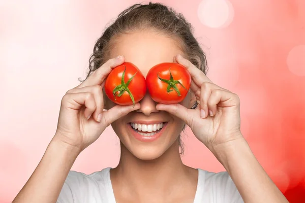 Vegetable, Tomato, Women. — Stock Photo, Image