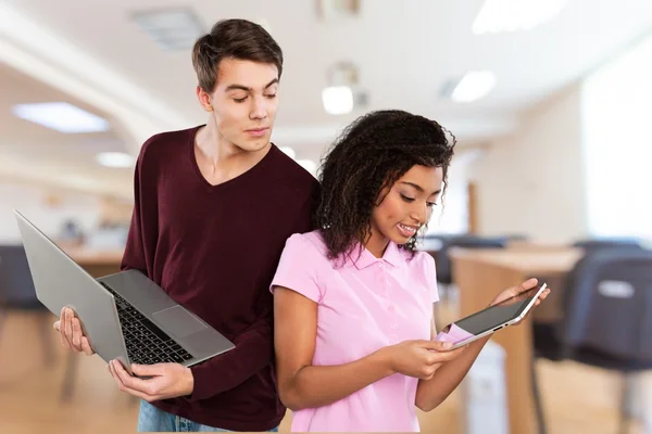 Teenager, Student, Laptop. — Stock Photo, Image