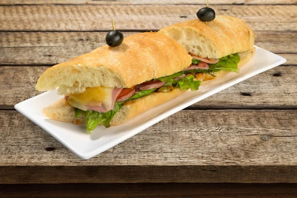 Sandwich, Baguette, Delicatessen. — Stock Photo, Image