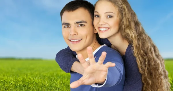 Casal, Sorrindo, Alegre . — Fotografia de Stock