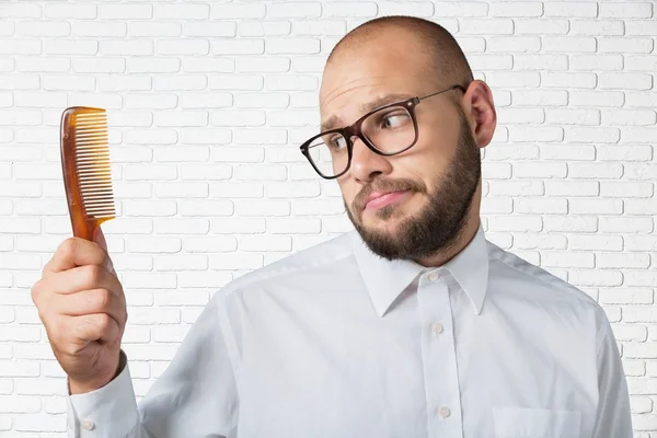 Problem, hår, flintskallig. — Stockfoto