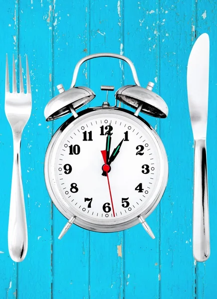 Mittagessen, Mittagspause, Uhr. — Stockfoto