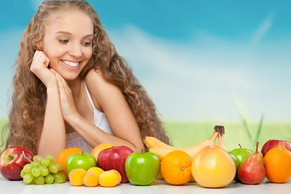 Women, Fruit, Dieting. — Stock Photo, Image