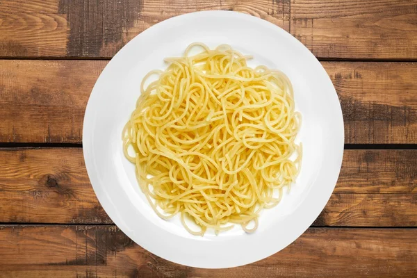 Spagetti, száraztészta, lemez. — Stock Fotó