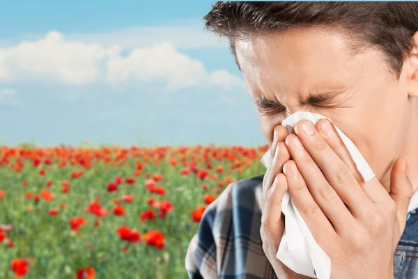 Sneezing, Allergy, Illness. — Stock Photo, Image