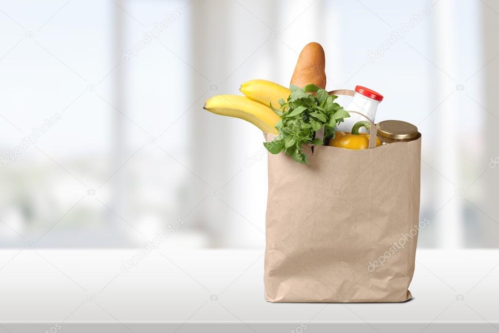 Groceries, Paper Bag, Bag.