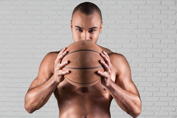 Баскетболист, баскетболист, играющий . — стоковое фото