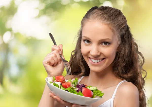 Gezond eten eten, vrouwen,. — Stockfoto